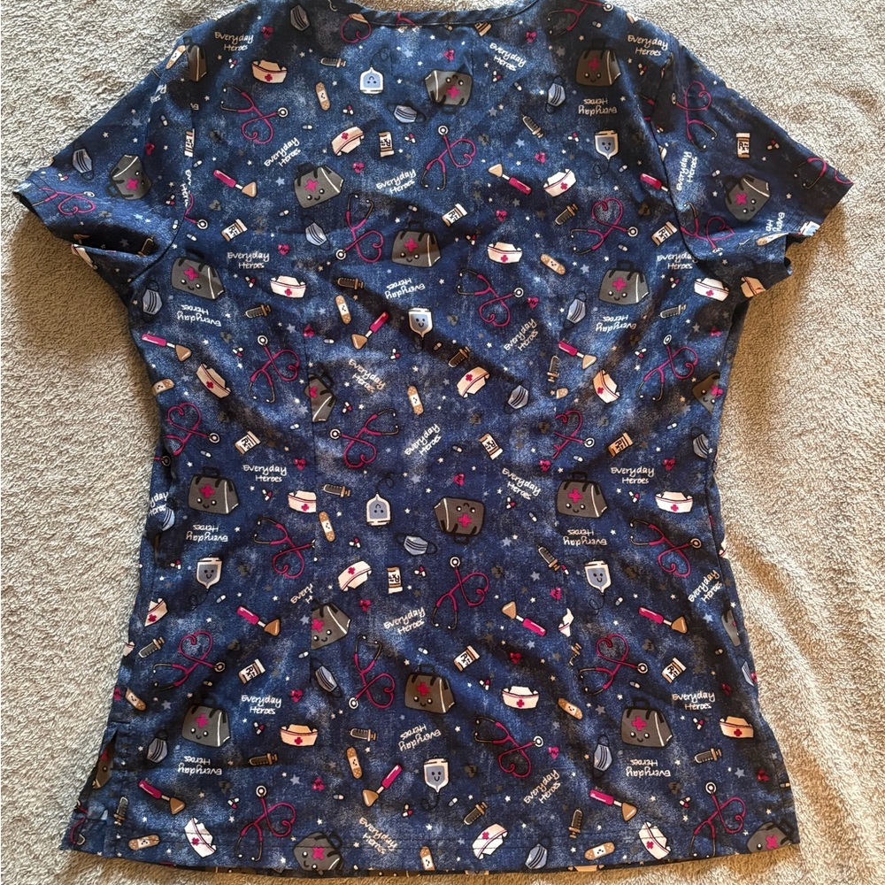 Koi Basics Everyday Heroes Scrub Top XXS Navy Blue - Picture 6 of 7